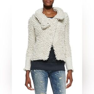IRO Caty Looped Knit Cream Jacket, size 38 (US size 6).